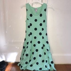 Mint green dress with Polk a dots